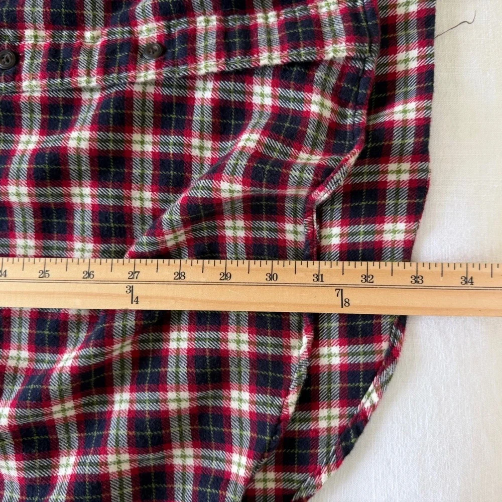 J.Crew Mens XLT Tall Rebel‎ Plaid Flannel Button Down Shirt Red Black Cotton